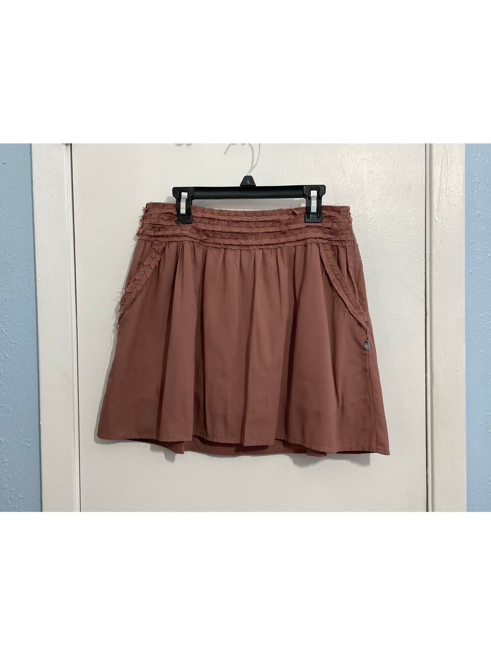Maison Scotch Mini Skirt Small Pink Ruffled Romantic Swiftie Fairy Boho